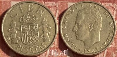 Испания 100 песет 1983 года, KM# 826, 248p-070