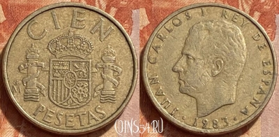 Испания 100 песет 1983 года, KM# 826, 365q-083
