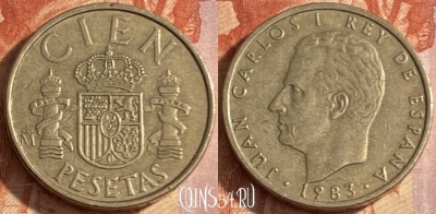 Испания 100 песет 1983 года, KM# 826, 439r-059