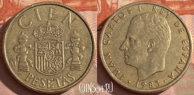 Испания 100 песет 1983 года, KM# 826, 471r-034