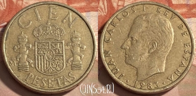 Испания 100 песет 1983 года, KM# 826, 497р-095