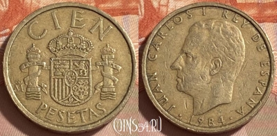 Испания 100 песет 1984 года, KM# 826, 217r-066