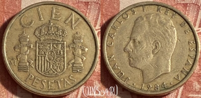 Испания 100 песет 1984 года, KM# 826, 238p-135