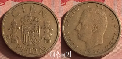 Испания 100 песет 1984 года, KM# 826, 325o-031