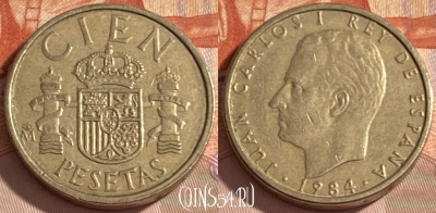 Испания 100 песет 1984 года, KM# 826, 388r-129