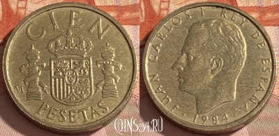 Испания 100 песет 1984 года, KM# 826, 389r-035 ♛