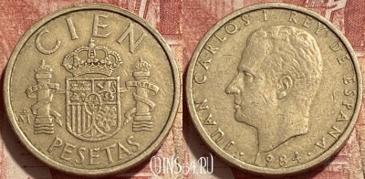 Испания 100 песет 1984 года, KM# 826, 410q-122
