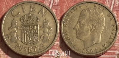 Испания 100 песет 1984 года, KM# 826, 482р-045