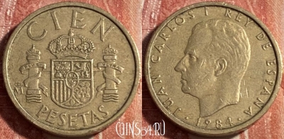Испания 100 песет 1984 года, KM# 826, 491р-042