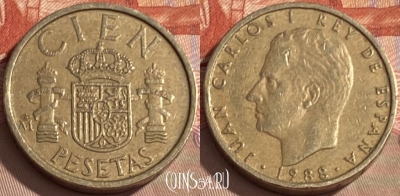 Испания 100 песет 1988 года, KM# 826, 098s-112