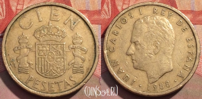 Испания 100 песет 1988 года, KM# 826, 148c-018