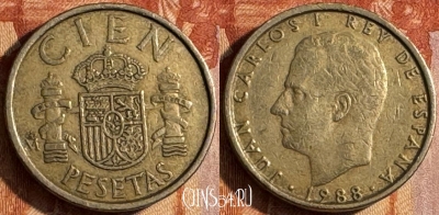 Испания 100 песет 1988 года, KM# 826, 155s-030