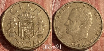 Испания 100 песет 1988 года, KM# 826, 188q-122
