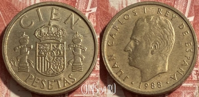 Испания 100 песет 1988 года, KM# 826, 235r-130