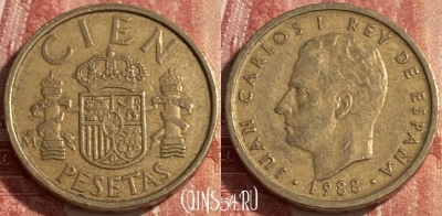 Испания 100 песет 1988 года, KM# 826, 432r-076