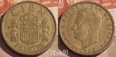 Испания 100 песет 1988 года, KM# 826, 497р-135