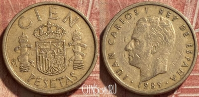 Испания 100 песет 1989 года, KM# 826, 067r-109