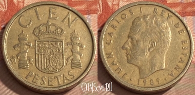 Испания 100 песет 1989 года, KM# 826, 098s-064