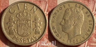 Испания 100 песет 1989 года, KM# 826, 238p-118