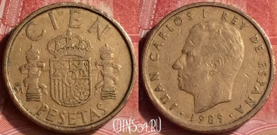 Испания 100 песет 1989 года, KM# 826, 295l-096
