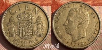 Испания 100 песет 1990 года, KM# 826, 168s-094