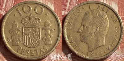 Испания 100 песет 1992 года, KM# 908, 492р-005