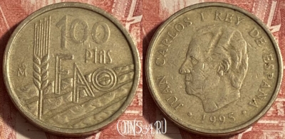 Испания 100 песет 1995 года, KM# 950, 229p-106