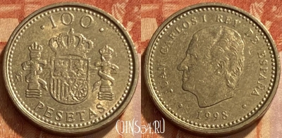 Испания 100 песет 1998 года, KM# 989, 461q-321 ♛