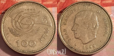 Испания 100 песет 1999 года, KM# 1006, 105b-093