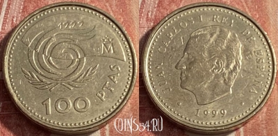 Испания 100 песет 1999 года, KM# 1006, 244q-123