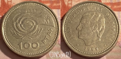 Испания 100 песет 1999 года, KM# 1006, 391r-029 ♛
