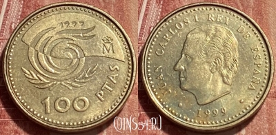 Испания 100 песет 1999 года, KM# 1006, 392q-132