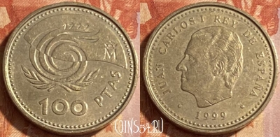 Испания 100 песет 1999 года, KM# 1006, 480р-130