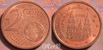 Испания 2 евроцента 2006 года, KM# 1041, 134j-031