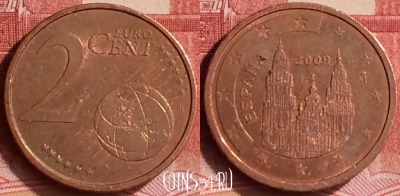Испания 2 евроцента 2009 года, KM# 1041, 291l-035