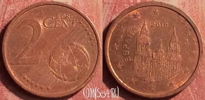 Испания 2 евроцента 2010 года, KM# 1045, 388n-081