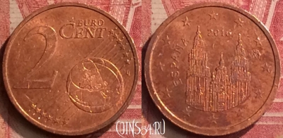 Испания 2 евроцента 2016 года, KM# 1045, 397-119