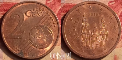 Испания 2 евроцента 2016 года, KM# 1045, 404-059