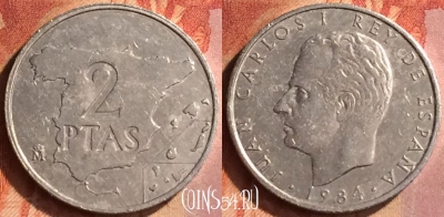 Испания 2 песеты 1984 года, KM# 822, 132o-054