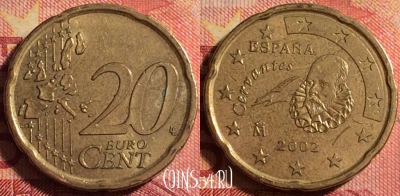 Испания 20 евроцентов 2002 года, KM# 1144, 184j-101