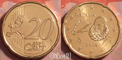 Испания 20 евроцентов 2014 года, KM# 1148, UNC, 121k-083