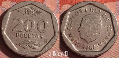 Испания 200 песет 1986 года, KM# 829, 058i-173