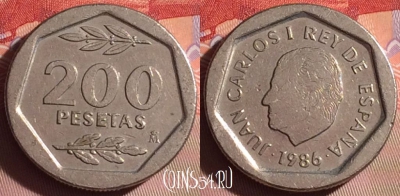 Испания 200 песет 1986 года, KM# 829, 071j-074
