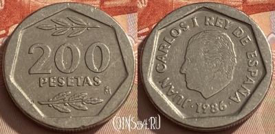 Испания 200 песет 1986 года, KM# 829, 426q-082