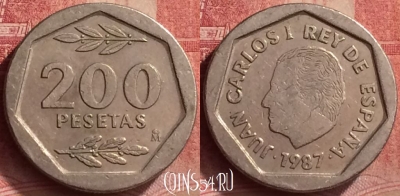 Испания 200 песет 1987 года, KM# 829, 054l-133