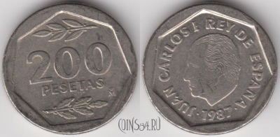 Испания 200 песет 1987 года, KM# 829, 131-028