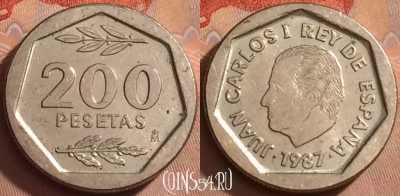 Испания 200 песет 1987 года, KM# 829, 376k-064