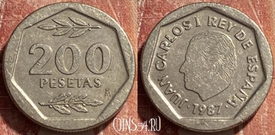 Испания 200 песет 1987 года, KM# 829, 463r-367