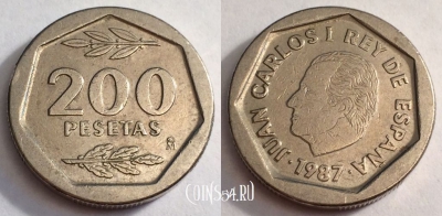 Испания 200 песет 1987 года, см. состояние, 68-002b