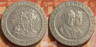 Испания 200 песет 1992 года, KM# 909, 461q-306 ♛